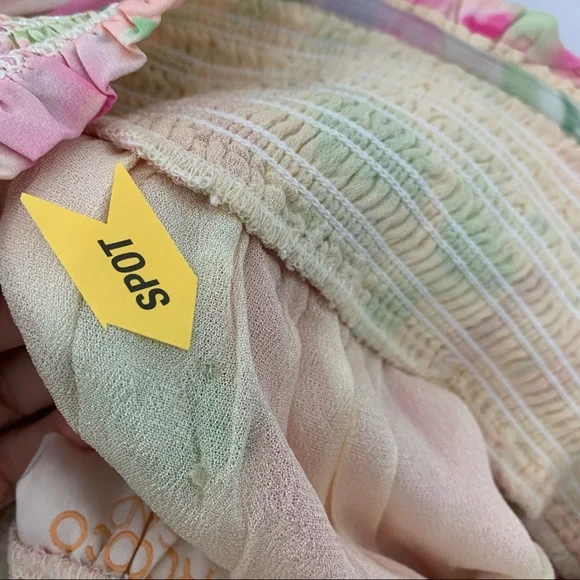 NWT Rococo Sand Alora Mini Off Shoulder Dress Floral Multi Pink Small - Picture 11 of 12